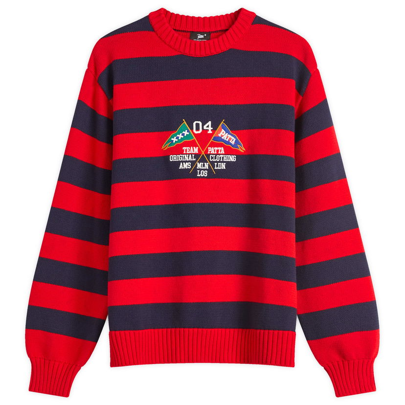 Sweater Patta Patta Stripe Flag Knit Jumper Rød | POC-SS25-7020-324-0004-084
