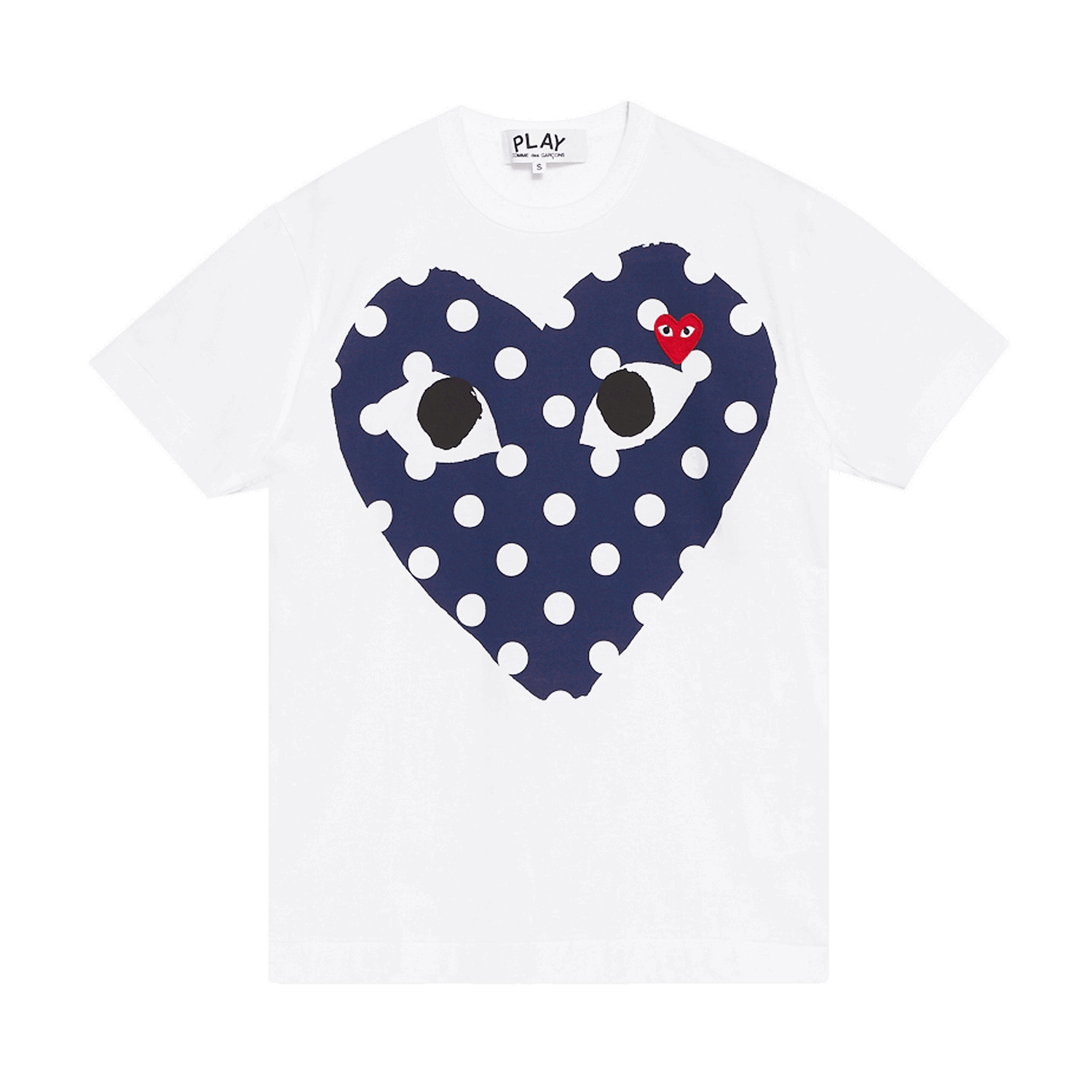 T-shirt Comme des Garçons PLAY Polka Dot Full Heart T-Shirt Hvid | AZ T234 051 1, 0