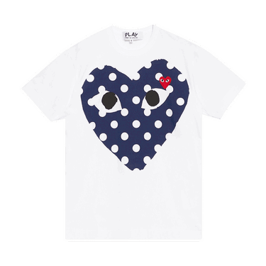 T-shirt Comme des Garçons PLAY Polka Dot Full Heart T-Shirt Hvid | AZ T234 051 1, 0