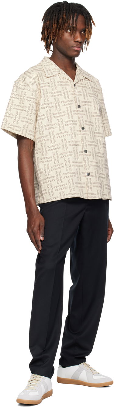 Skjorte KENZO Kenzo Paris 'KENZO Weave' Short Sleeve Shirt Beige | FF55CH1109JF, 3