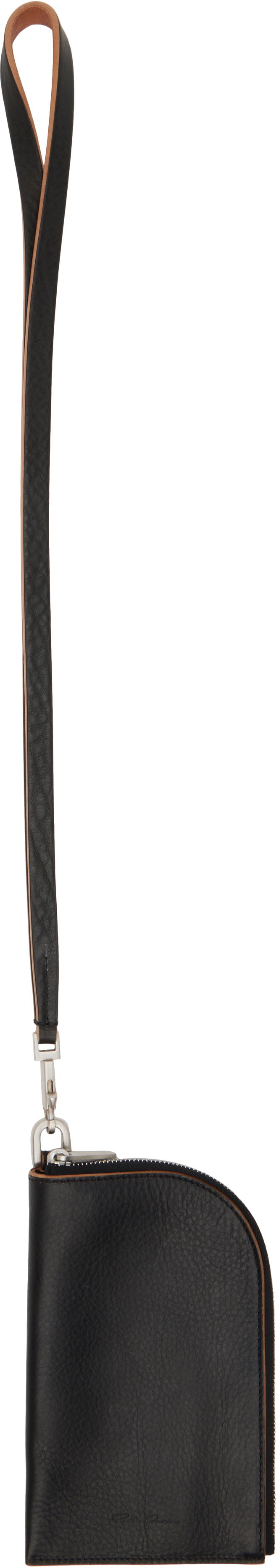Tegnebog Rick Owens Rick Owens Concordians Leather Neck Wallet Sort | RA02E0711 LGET