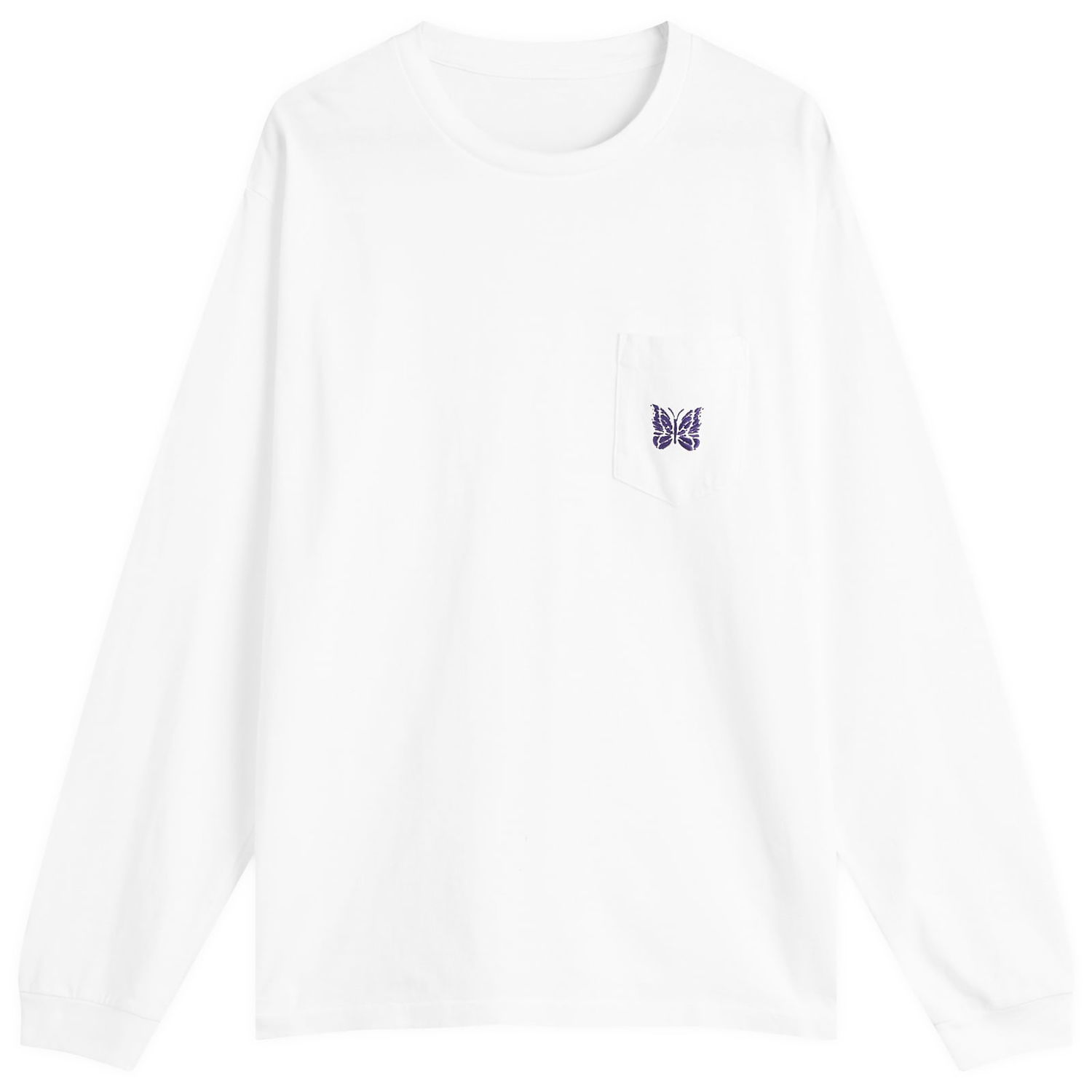 T-shirt Needles Long Sleeve Pocket T-Shirt Hvid | RW348-A, 1