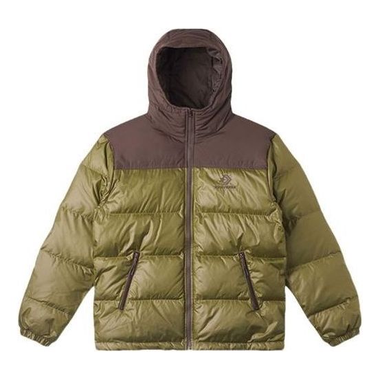 Puffer jakke Converse Short Down Hooded Jacket Grøn | 10025252-A03, 0