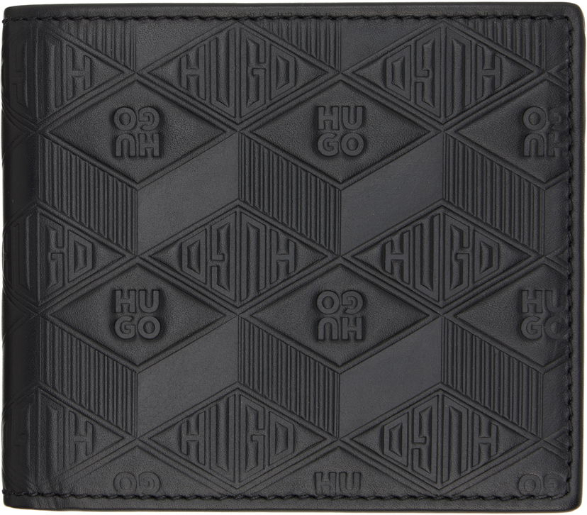 Tegnebog BOSS Hugo Embossed Leather Wallet Sort | 50542006