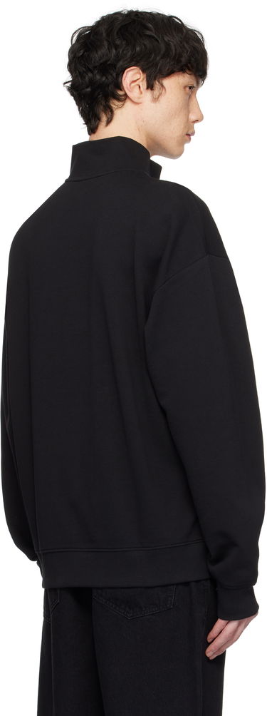 Sweatshirt BOSS Hugo Logo Print Cotton-Terry Zip-Neck Sweatshirt Sort | 50525881, 2