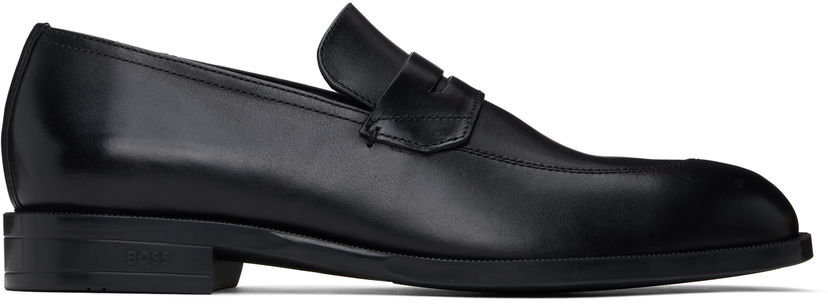 Sneakers og sko BOSS BOSS Leather Penny Loafers Sort | 50541699