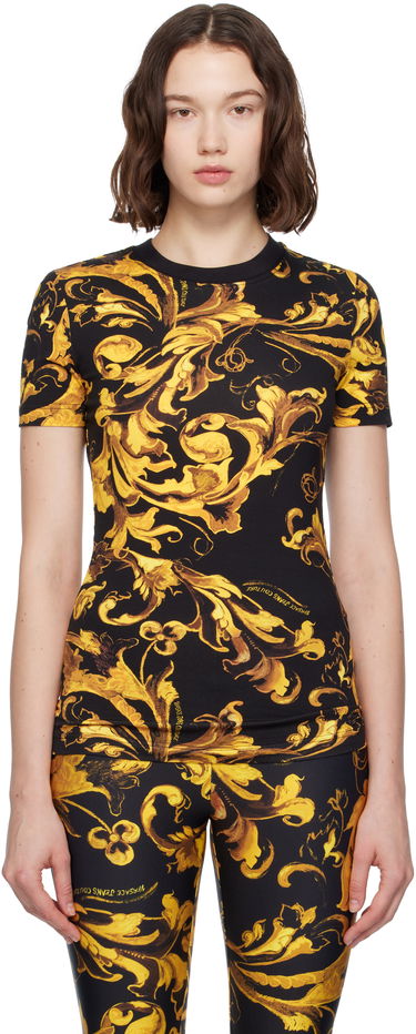 T-shirt Versace Versace Jeans Couture Barocco Jersey T-shirt Sort | E79HAH608_EJS504, 0