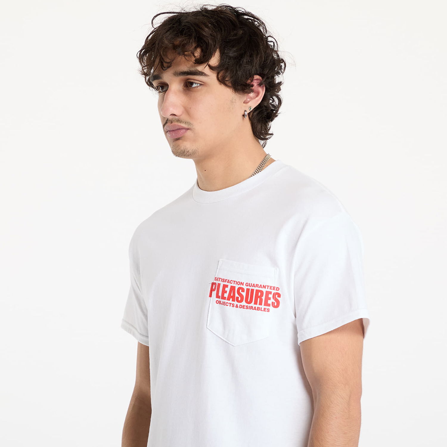 T-shirt Pleasures Staff Pocket Hvid | P24W044 WHITE, 1