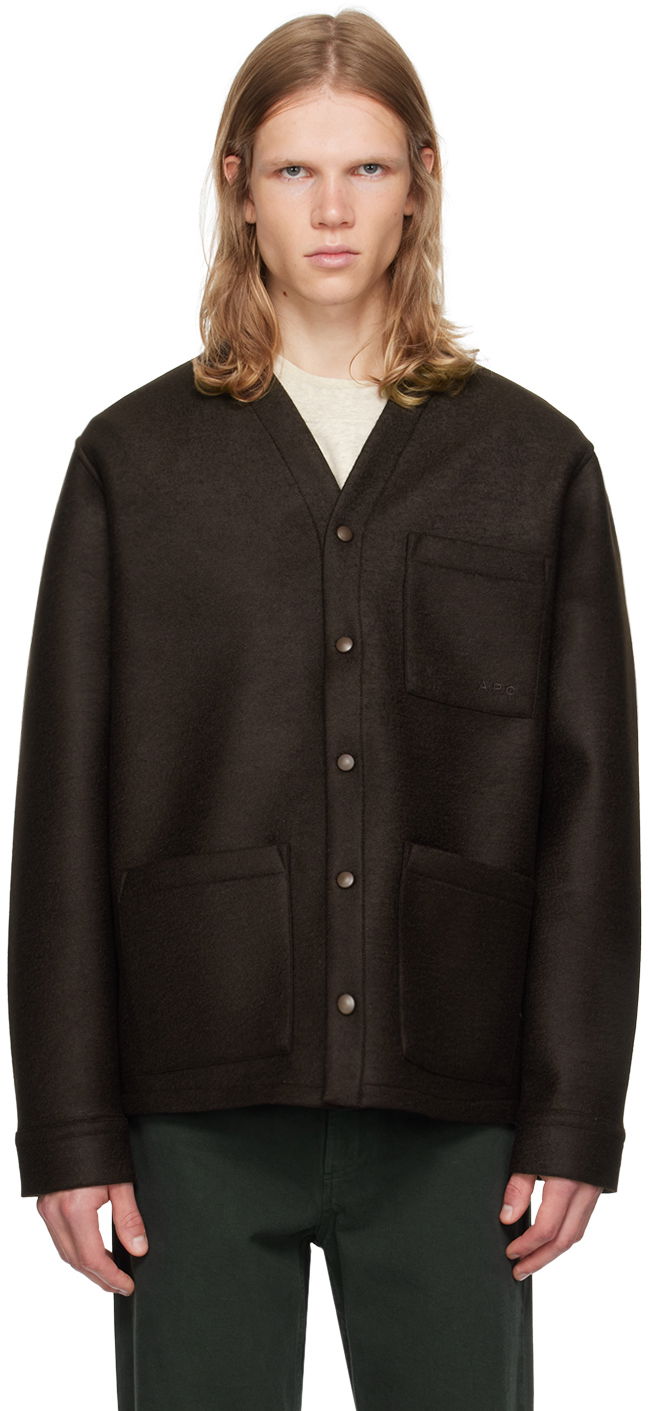 Sweater A.P.C. Brown Aurelien Cardigan Sort | PSAFU-H22200, 0