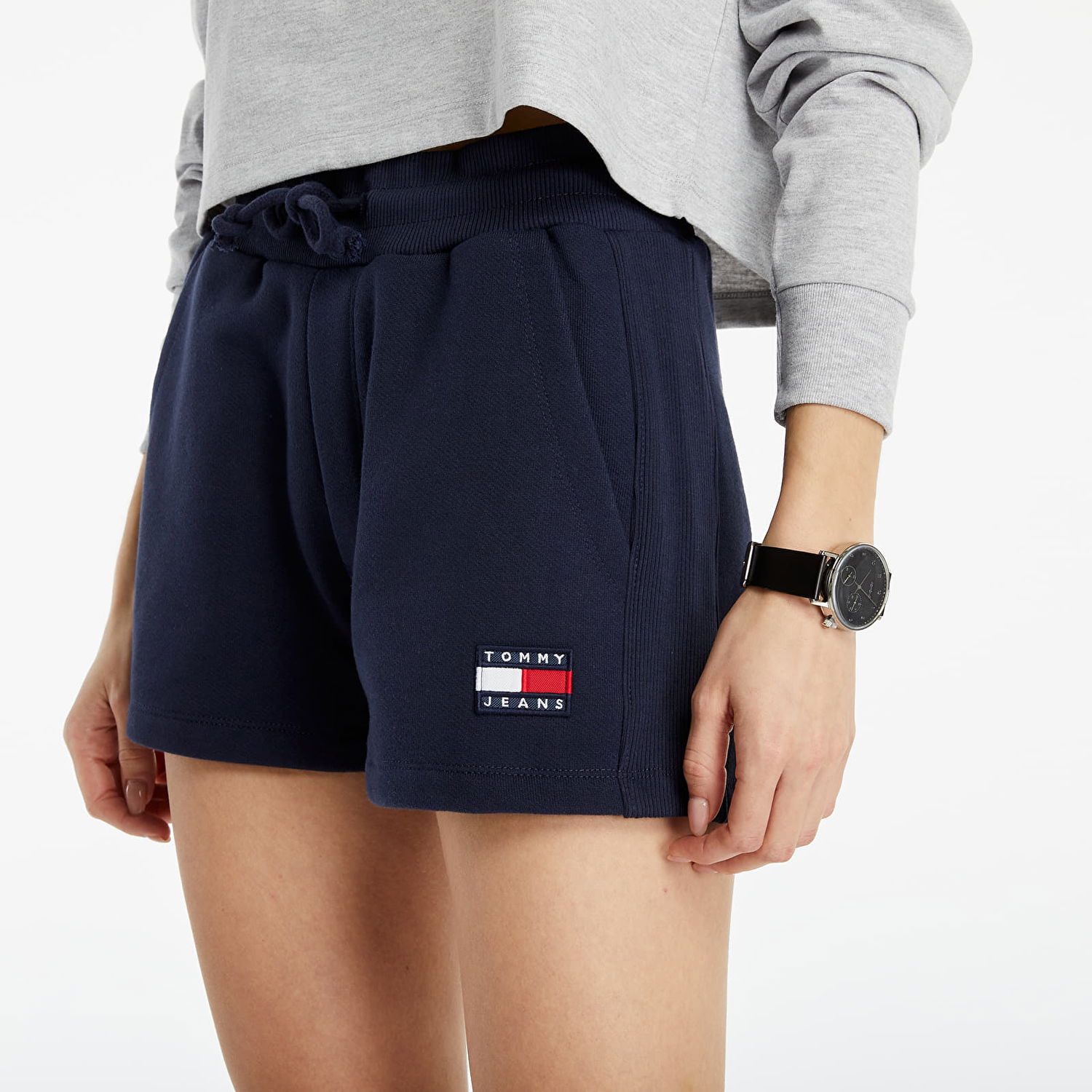 Shorts Tommy Hilfiger TBadge Sweatshorts Mørkeblå | DW0DW09754 C87, 1