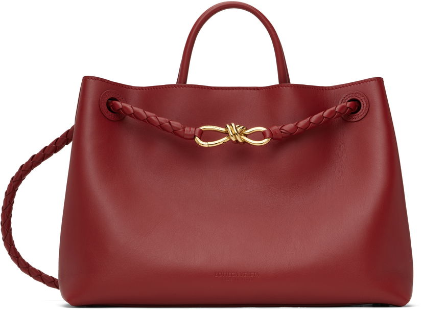 Håndtaske Bottega Veneta Bottega Veneta Andiamo Leather Shoulder Bag Rød | 810214 V4O94