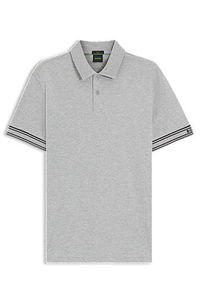 Slim-Fit Polo Shirt with Striped Cuffs