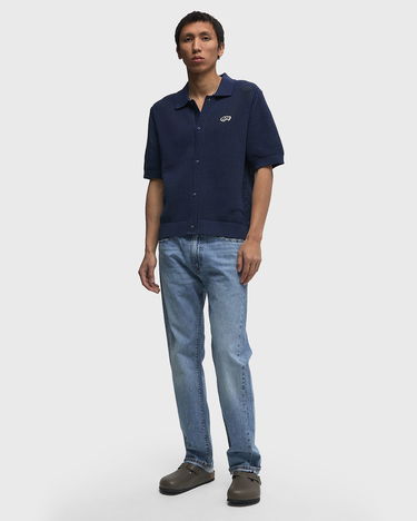 Polo skjorte ØLÅF Knitted Polo Shirt Mørkeblå | M210701-NAVY, 2