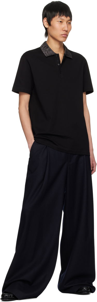 Polo skjorte Versace Versace Barocco Embroidered-Collar Polo Sort | 1013906_1A12966, 3