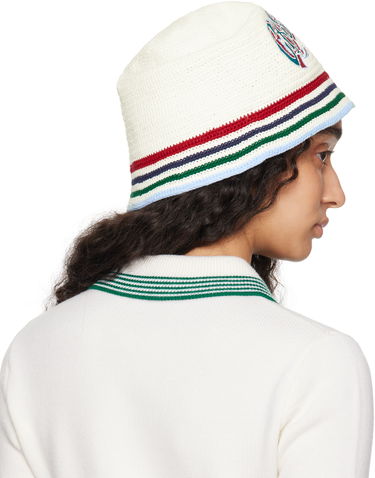 Hat Casablanca Casablanca Gothic Crochet Bucket Hat Hvid | AS25-HAT-078-01, 4