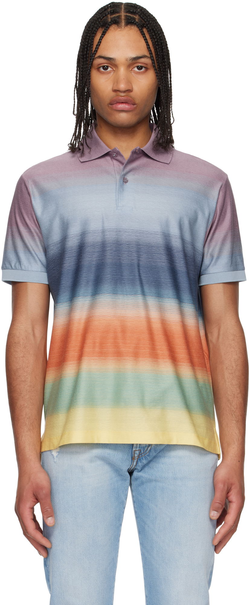 Polo skjorte Paul Smith Paul Smith Smith Stripe Cotton Polo Flerfarvet | M1R-958P-P02662
