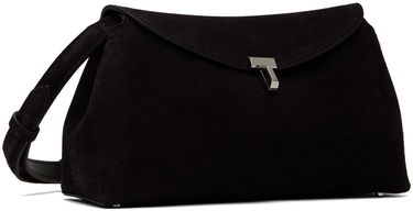 Håndtaske TOTEME TOTEME T-Lock Suede Clutch Sort | 234-WAL944-LE0004, 1