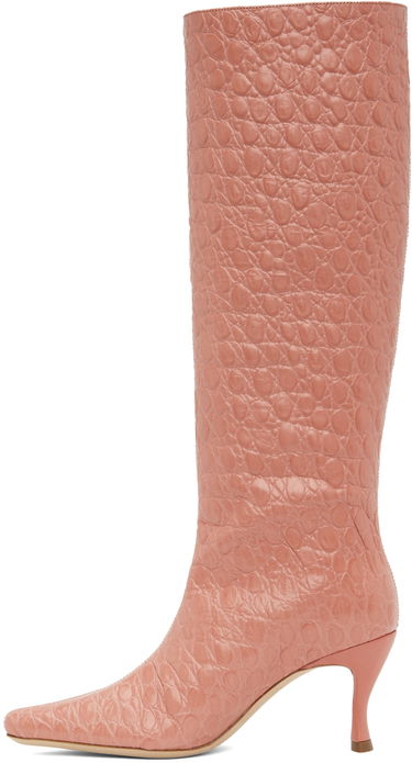 Sneakers og sko BY FAR Stevie 42 Pink Leather Knee High Boots Lyserød | 22PFSVISLMCCE, 2