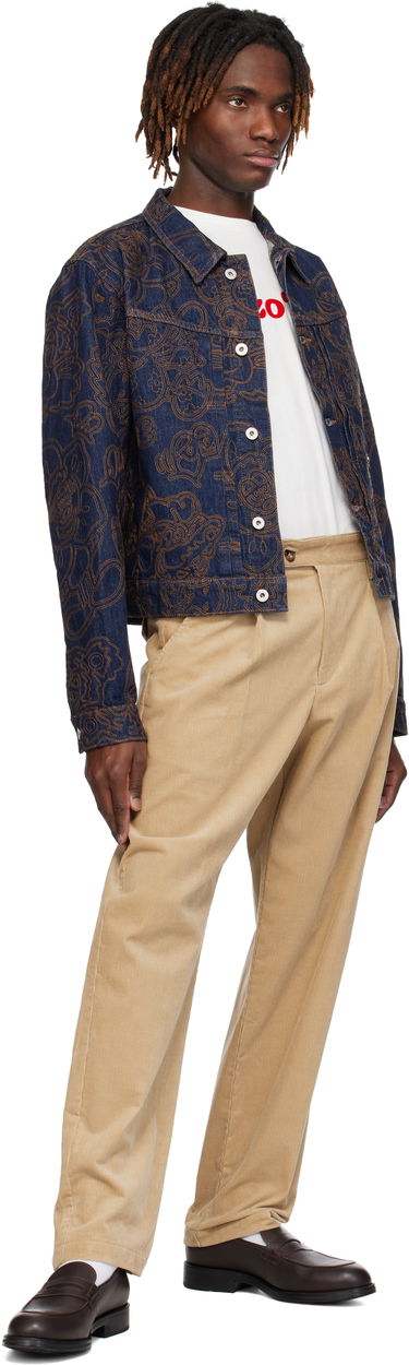 Jakke KENZO Kenzo Paris VERDY Edition Embroidered Denim Trucker Jacket Blå | FF55DV3096V1, 3