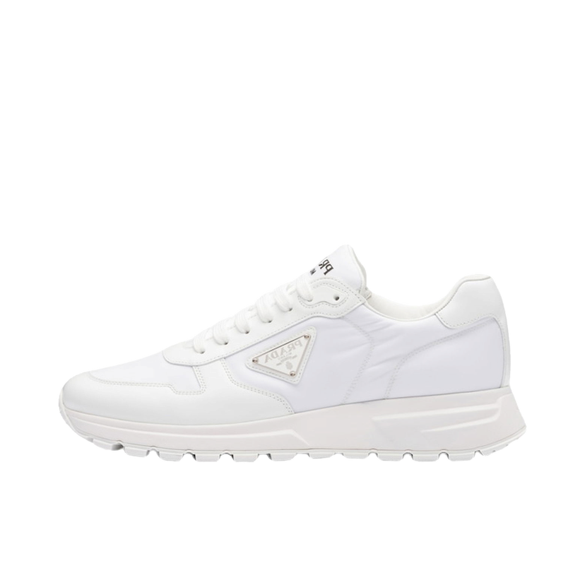 Sneakers og sko Prada PRAX 01 Sneakers Re-Nylon Brushed Leather White White Hvid | 2EE369_3LF5_F0009_F_G000