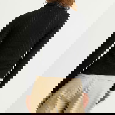 Sweater Bode Louise Patterned Knit Mock Neck Long Sleeve Top Sort | WRF25KT006-BLACK, 3