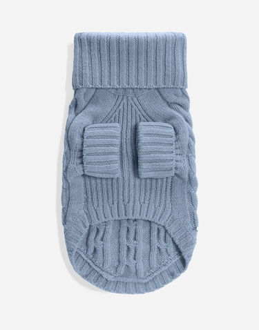 Sweater Dolce & Gabbana Dolce & Gabbana Cable Knit Wool Dog Sweater Blå | GX09KCJFMMDB3784, 1
