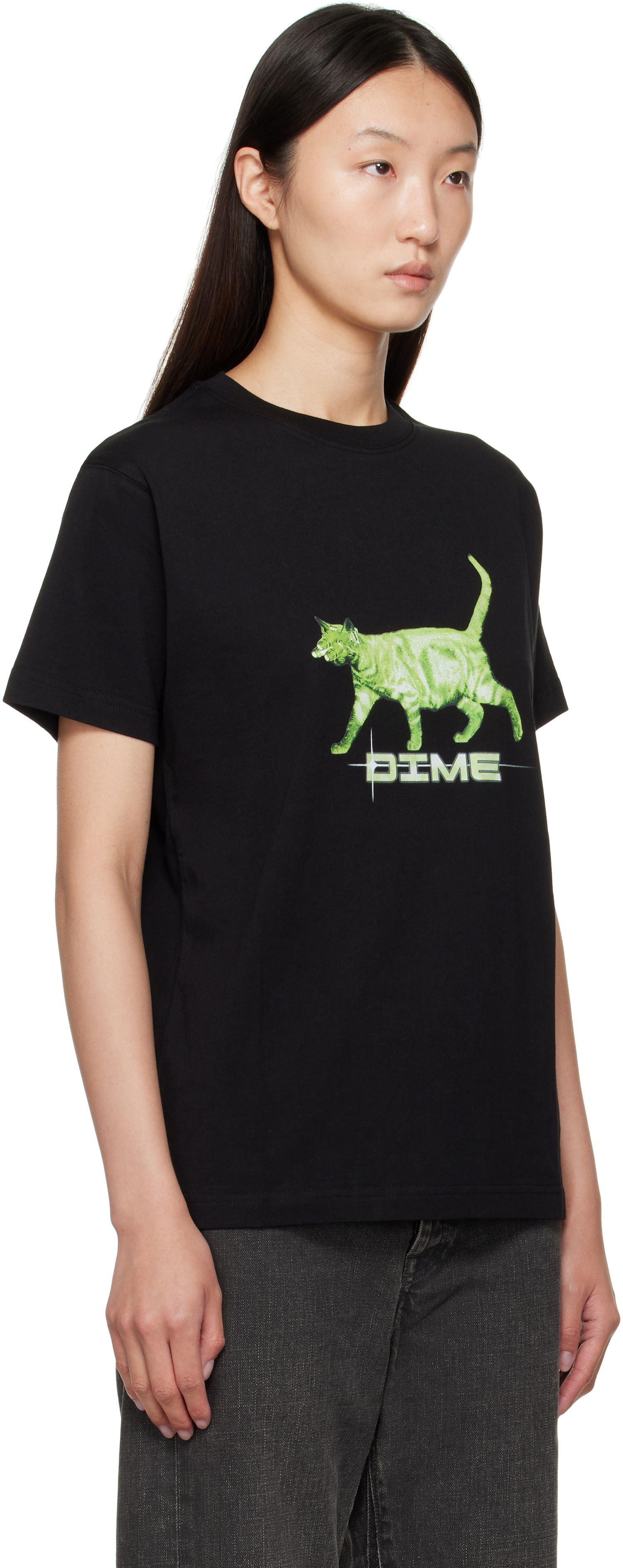 T-shirt Dime Dime Splinter Graphic T-Shirt Sort | DIMESU2552BLK, 1