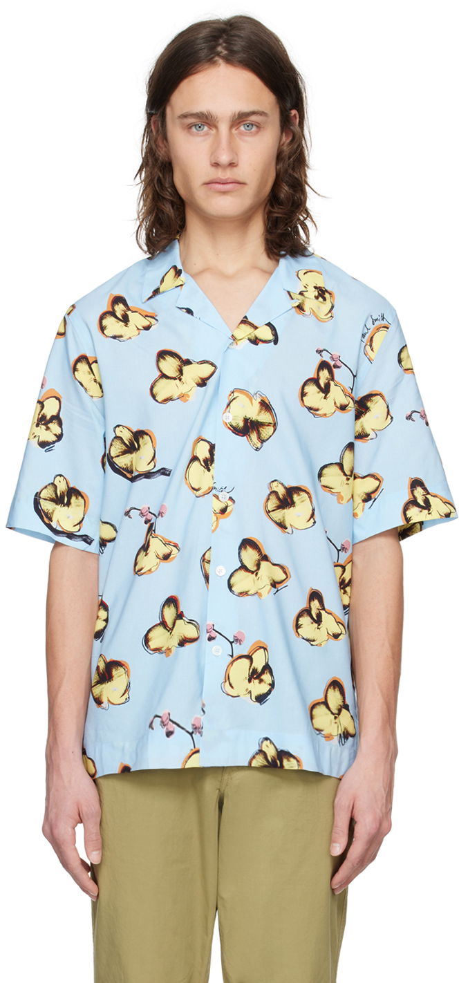 Skjorte Paul Smith Paul Smith Orchid Print Shirt Blå | M1R-905U-M02333-40