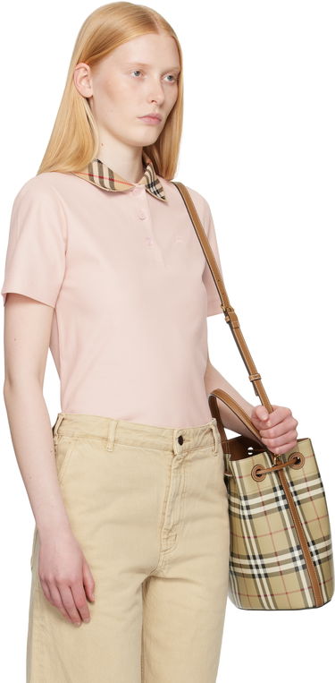 Polo skjorte Burberry Burberry Check Collar Polo Lyserød | 8110317, 1