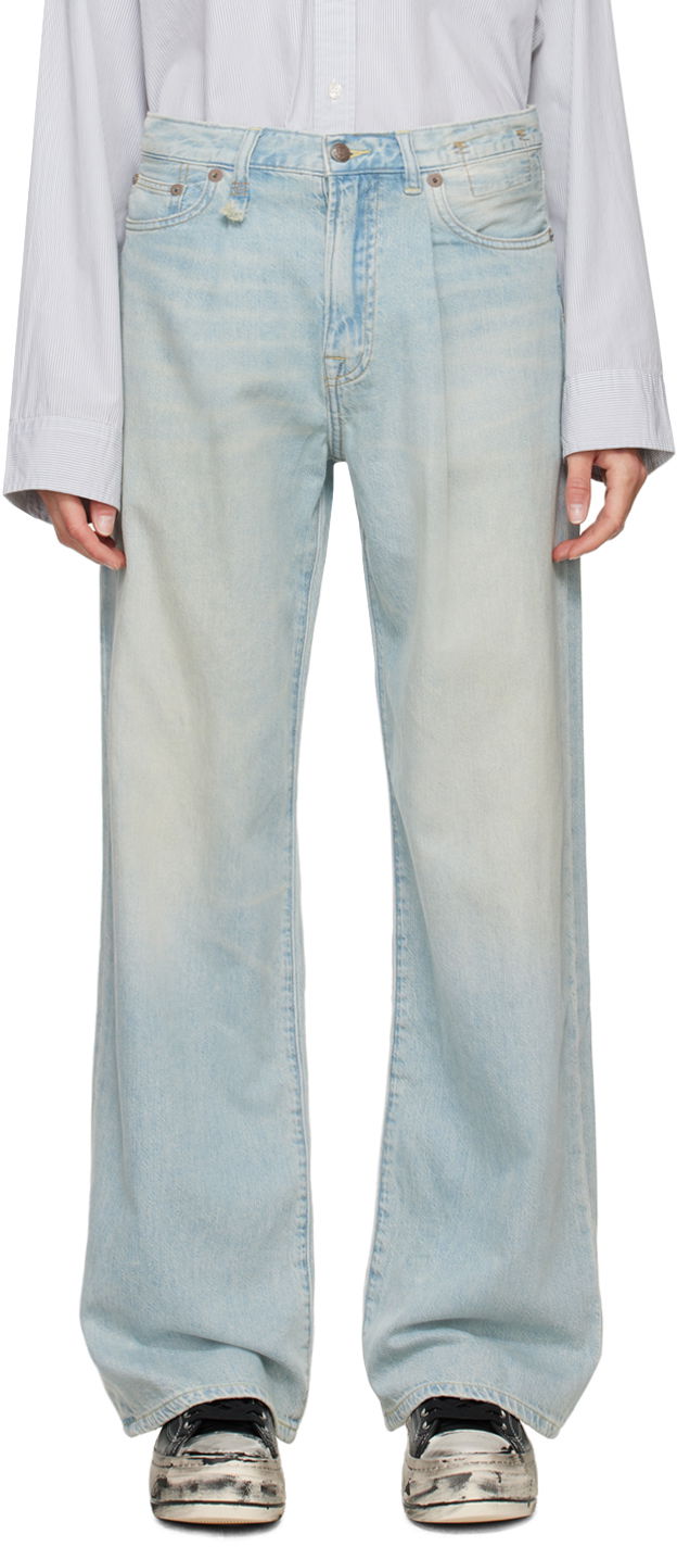 Jeans R13 R13 Damon Pleated Wide Leg Jeans Blå | R13W3147-D897A