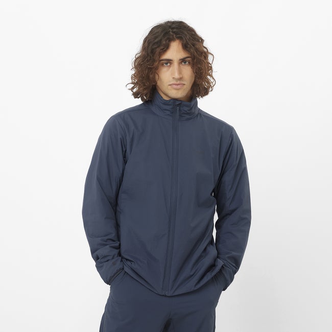 Vindjakke Salomon Flex Mountain Jacket Mørkeblå | LC2474100