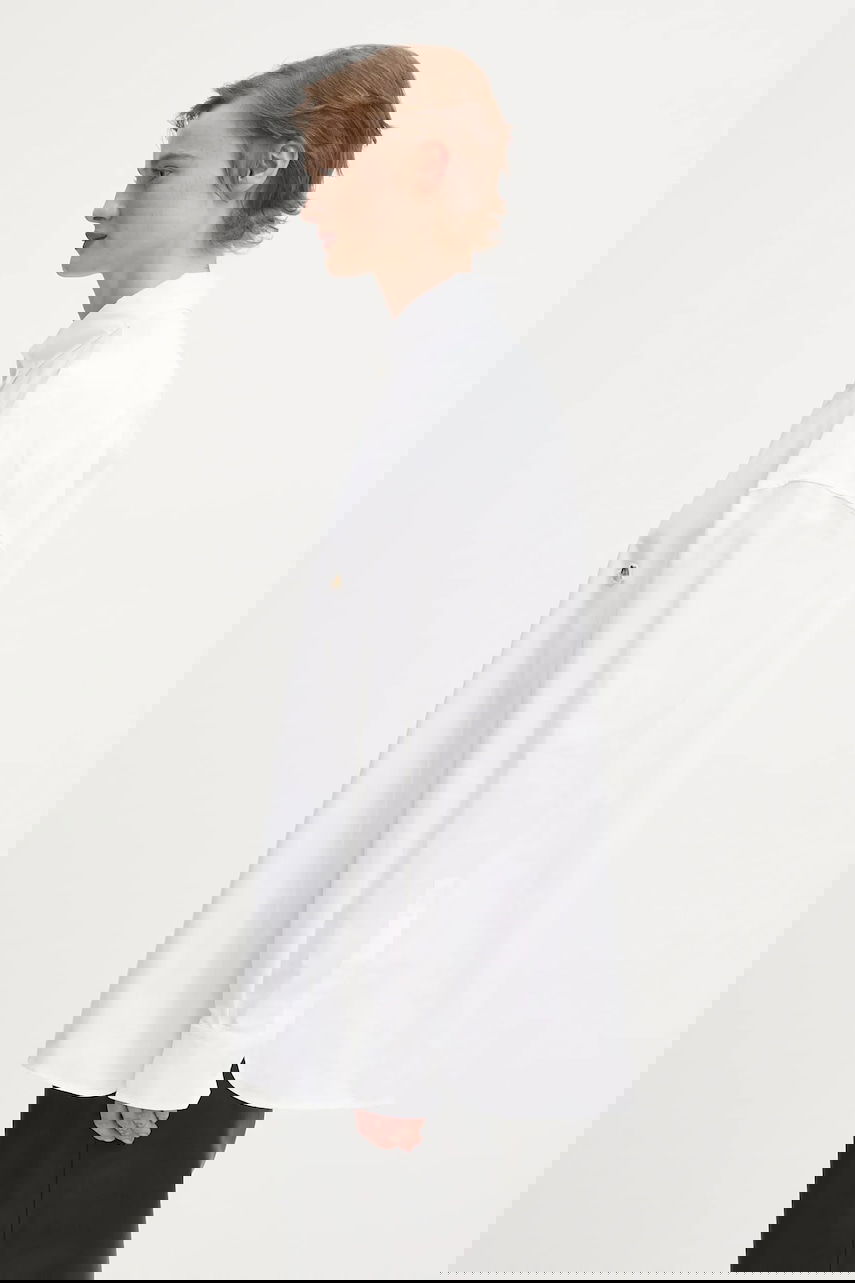 Skjorte Fiorucci Angel Patch Relaxed Fit Button-Up Shirt with Classic Collar Hvid | W02SMTLO055CO01WH01, 1