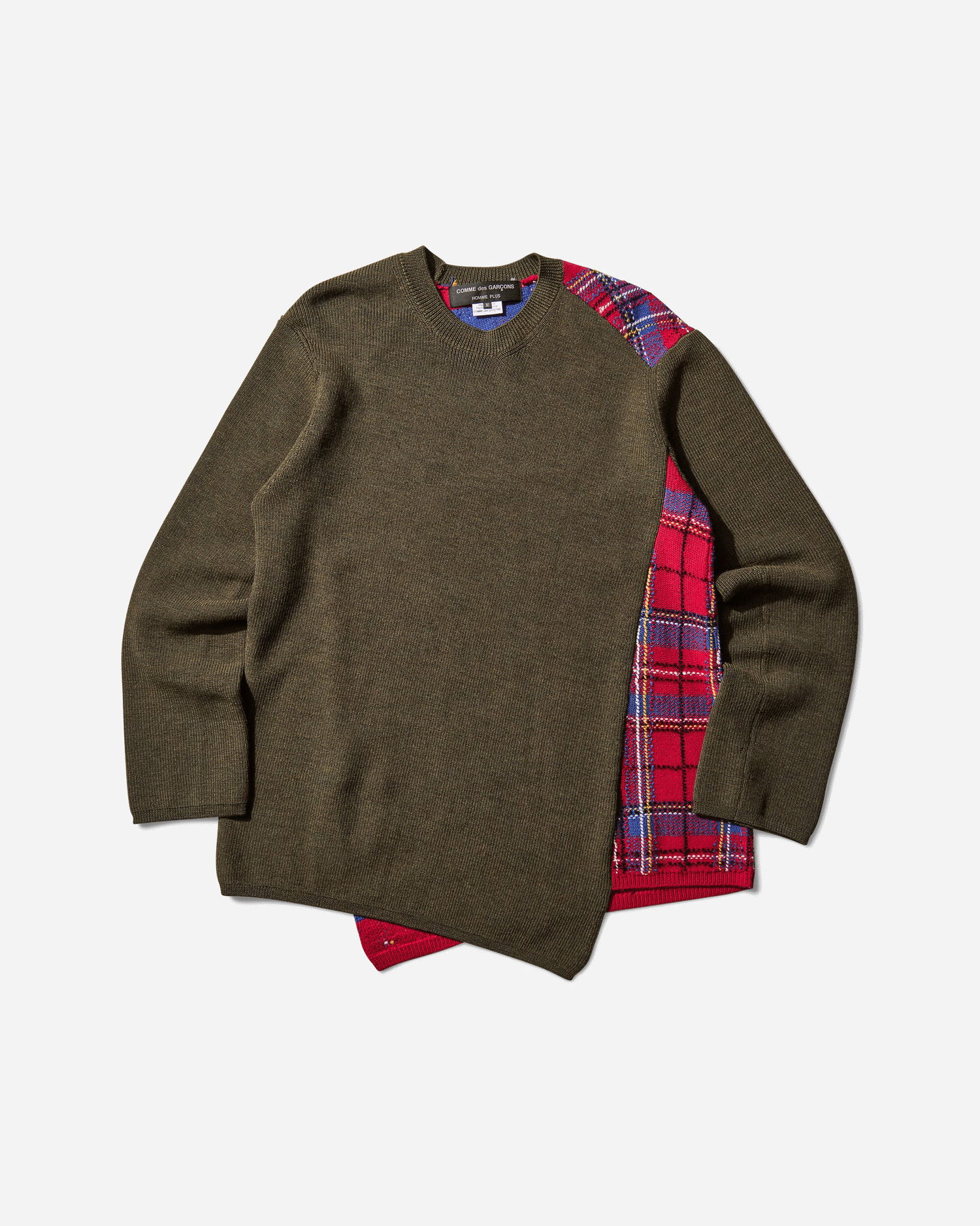 Sweater Comme des Garçons Asymmetric Paneled Sweater Grøn | PP-N006-W25 1, 1