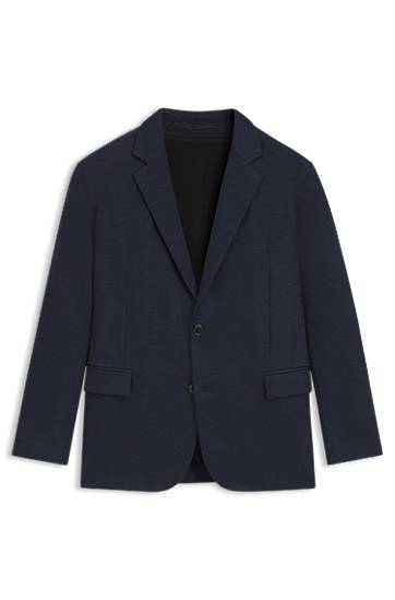 Jakke BOSS Slim-Fit Twill-Print Jersey Blazer Mørkeblå | 50544597