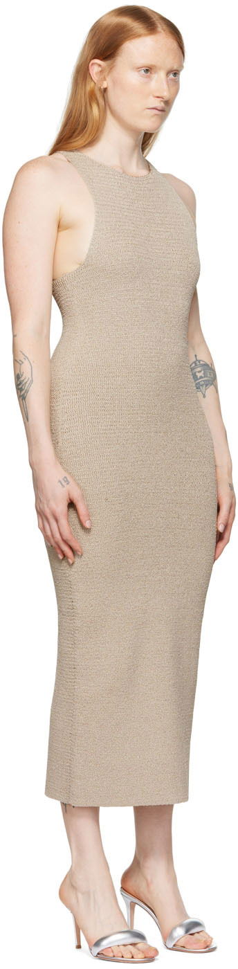 Kjole Helmut Lang Helmut Lang Ribbon Midi Dress Beige | M04HW705, 1