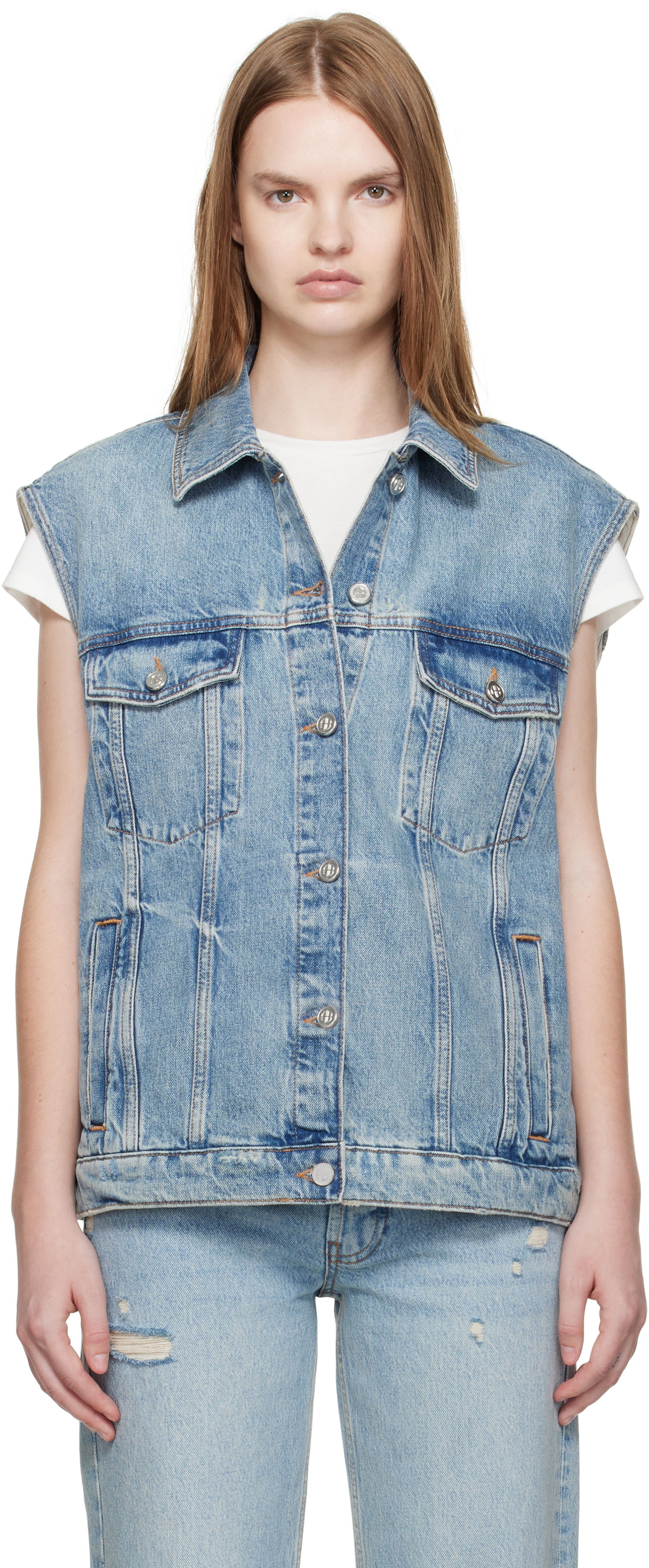 Vest Anine Bing ANINE BING Rory Denim Vest Blå | A-01-10857-WHD37, 0