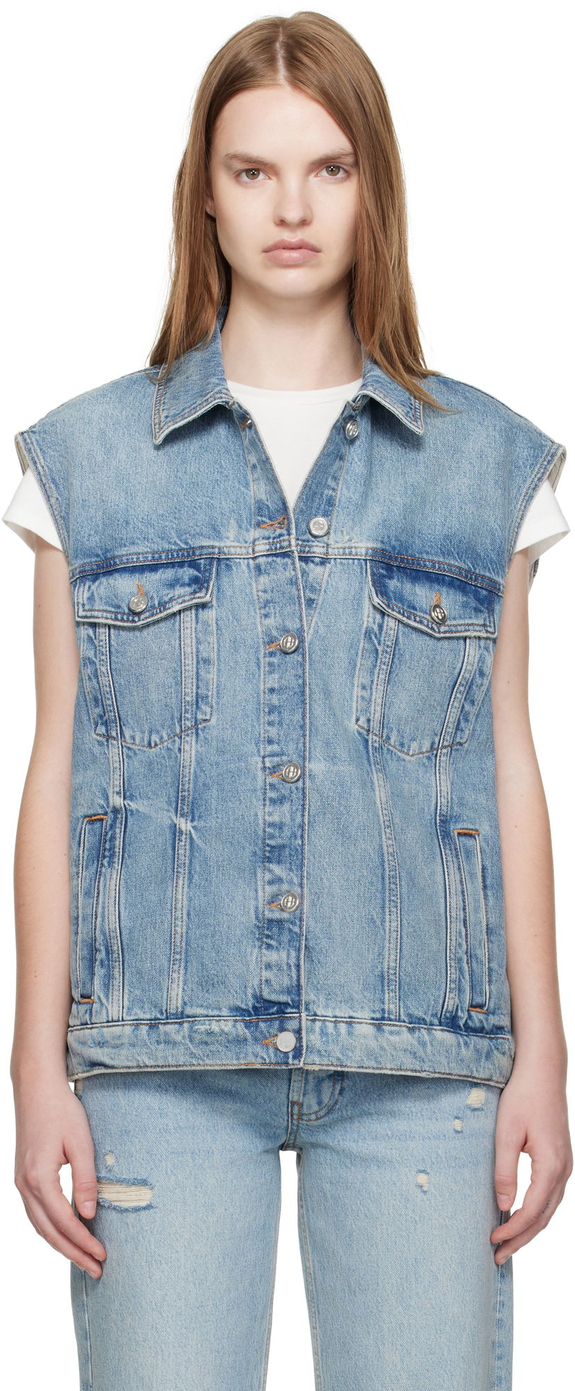 Vest Anine Bing ANINE BING Rory Denim Vest Blå | A-01-10857-WHD37