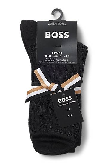 Sokker BOSS Two-pack short-length socks with sparkling details Sort | 50548291, 1