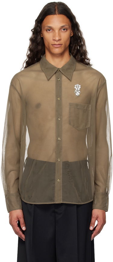 Skjorte Simone Rocha Simone Rocha Sheer Embellished Shirt Grøn | 5289TB 0069, 0