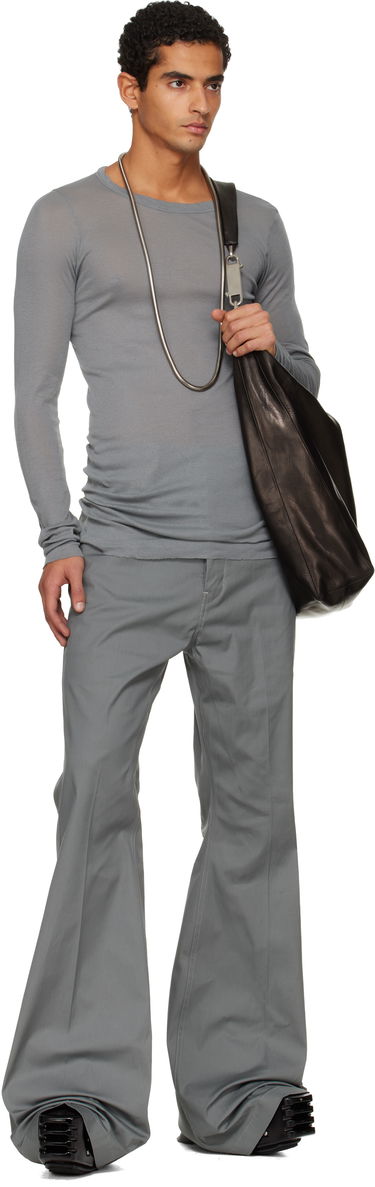 T-shirt Rick Owens Rick Owens Concordians Rib Long-Sleeve T-shirt Grå | RU02E1250 MR, 3