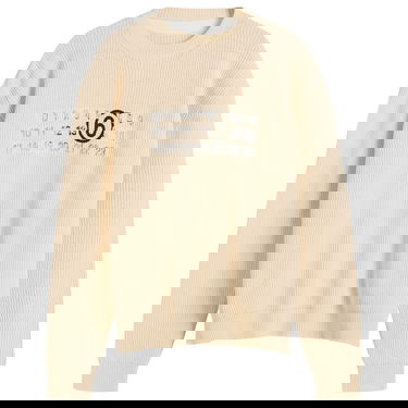 Sweater Maison Margiela Maison Margiela Logo Knit Sweater, Size Large Beige | SH2HL0022-M13124-102, 1