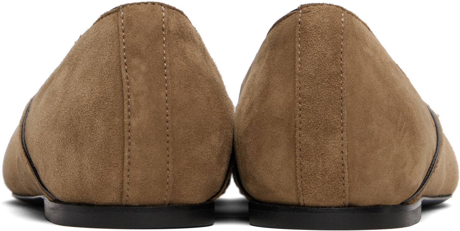 Tøj TOTEME TOTEME Everyday Suede Ballerina Flats Brun | 253-WAS2759-LE0071, 1