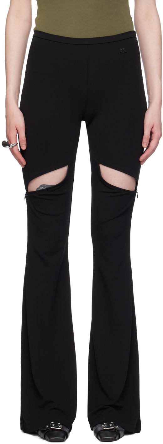 Leggings Courrèges Cutout Flare Trousers Sort | 224JPA232JS0066