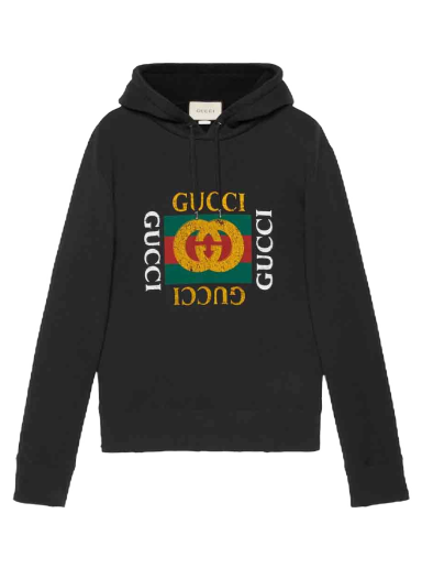 Sweatshirt Gucci Oversize Logo Hoodie Sort | 454585 X5J57 1015