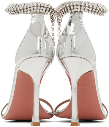 Skopleje Amina Muaddi Amina Muaddi Iman Heeled Sandals with Rhinestone Anklet Metalisk | IMAN SANDAL SR MIRROR, 1
