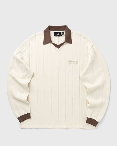 Polo skjorte Represent Clo Ribbed Long Sleeve Retro Football Polo Top Beige | MLM100277-30, 0