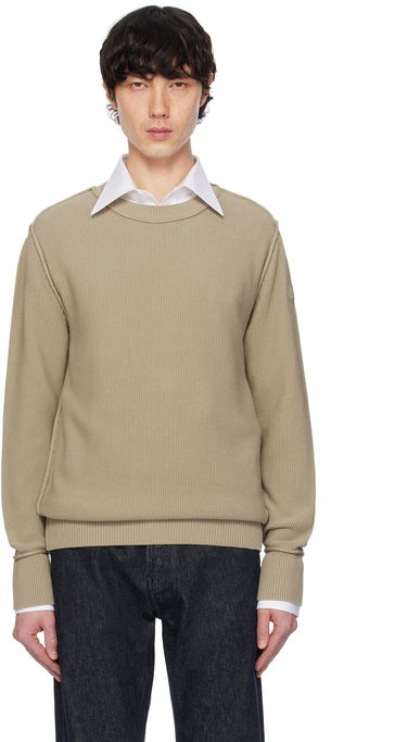 Sweater Moncler Moncler Textured Cotton Sweater Beige | K10919C00001M1367, 0