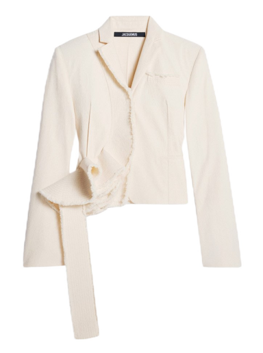 Jakke Jacquemus La Veste Artichaut Frayed Ruffles Beige | 231JA030-1053-110