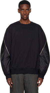 Dries Van Noten Contrast-Panel Zippered Sweatshirt