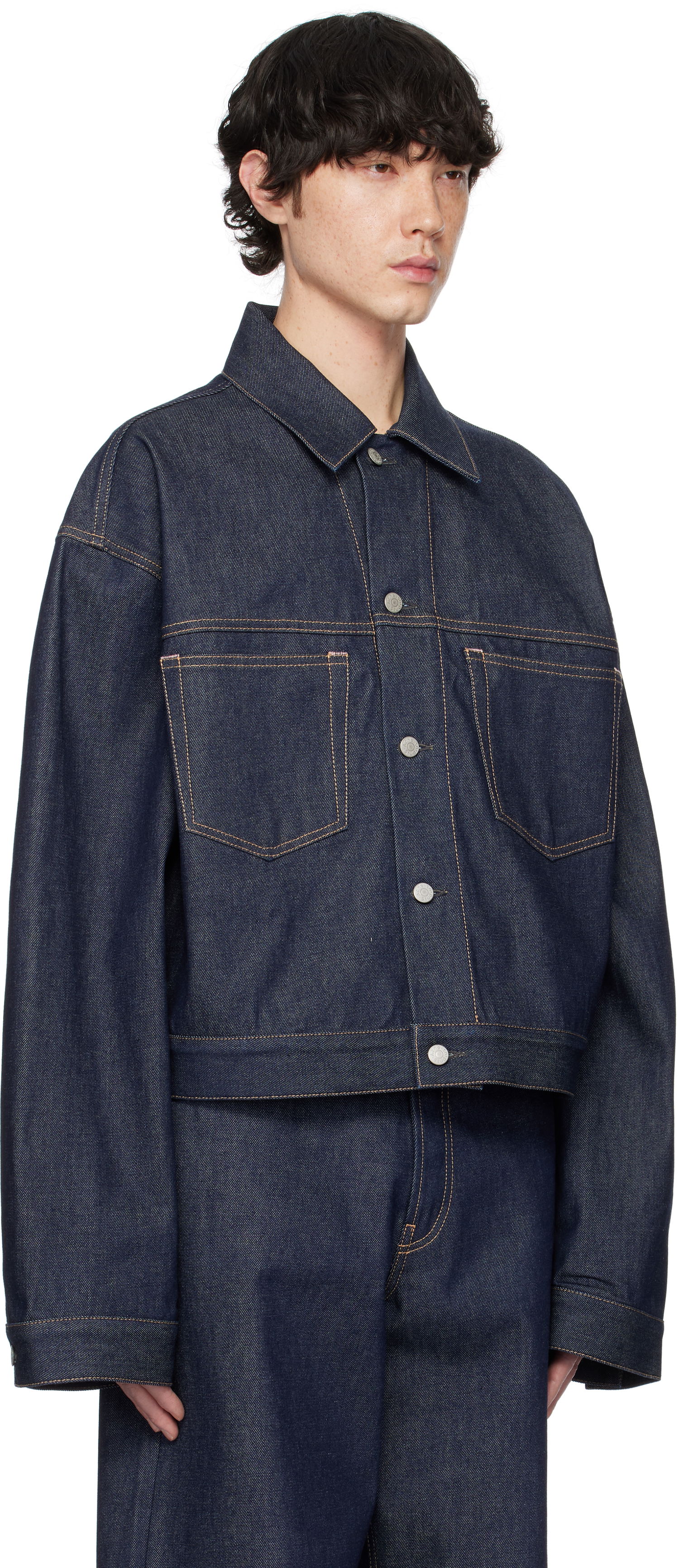 Jakke Acne Studios Blue Patch Pocket Denim Jacket Blå | C90182-, 1